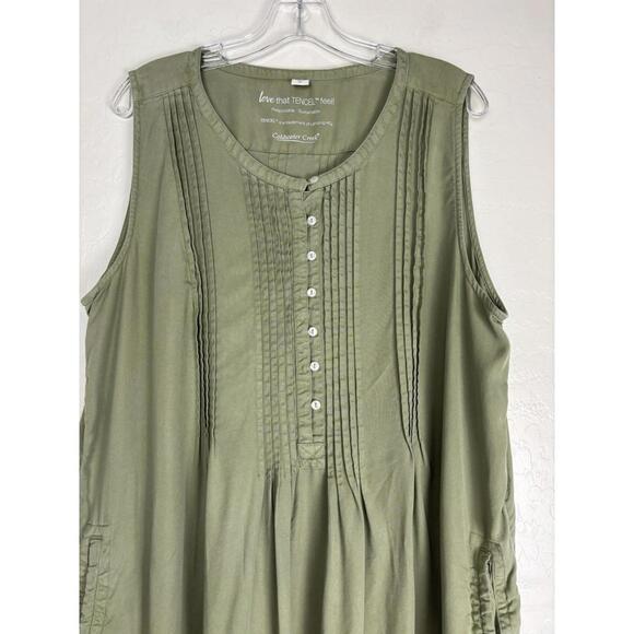 Coldwater Creek Olive Green Sleeveless Dress - Picture 2 of 6
